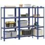 Estanterías de 4 baldas 3 uds madera contrachapada y acero azul by , Industrial shelving - Ref: Foro24-3307580, Price: 104,29...