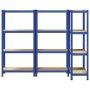Estanterías de 4 baldas 3 uds madera contrachapada y acero azul by , Industrial shelving - Ref: Foro24-3307580, Price: 104,29...
