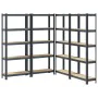 Estante almacenaje 5 niveles 4 uds acero y madera contrachapada by , Industrial shelving - Ref: Foro24-3307589, Price: 133,89...