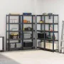 Estante almacenaje 5 niveles 4 uds acero y madera contrachapada by , Industrial shelving - Ref: Foro24-3307589, Price: 133,89...