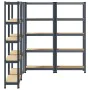 Estante almacenaje 5 niveles 4 uds acero y madera contrachapada by , Industrial shelving - Ref: Foro24-3307589, Price: 133,89...