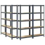 Estante almacenaje 5 niveles 4 uds acero y madera contrachapada by , Industrial shelving - Ref: Foro24-3307589, Price: 133,89...