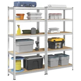 Estanterías resistentes 5 niveles 2 uds contrachapada y acero by , Industrial shelving - Ref: Foro24-3307596, Price: 111,27 €...
