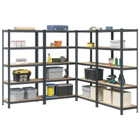 Estante almacenaje 5 niveles 4 uds acero y madera contrachapada by , Industrial shelving - Ref: Foro24-3307610, Price: 238,48...