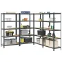 Estante almacenaje 5 niveles 4 uds acero y madera contrachapada by , Industrial shelving - Ref: Foro24-3307610, Price: 238,48...