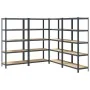 Estante almacenaje 5 niveles 4 uds acero y madera contrachapada by , Industrial shelving - Ref: Foro24-3307610, Price: 238,48...