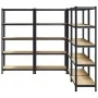 Estante almacenaje 5 niveles 4 uds acero y madera contrachapada by , Industrial shelving - Ref: Foro24-3307610, Price: 238,48...