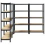 Estante almacenaje 5 niveles 4 uds acero y madera contrachapada by , Industrial shelving - Ref: Foro24-3307610, Price: 238,48...