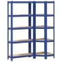 Juego de 2 estantes de 5 niveles acero azul y madera industrial von , Industrieregale - Ref: Foro24-3307619, Preis: 85,27 €, ...