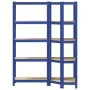 Juego de 2 estantes de 5 niveles acero azul y madera industrial von , Industrieregale - Ref: Foro24-3307619, Preis: 85,27 €, ...
