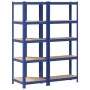 Juego de 2 estantes de 5 niveles acero azul y madera industrial von , Industrieregale - Ref: Foro24-3307619, Preis: 85,27 €, ...