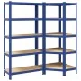 Juego de 2 estantes de 5 niveles acero azul y madera industrial by , Industrial shelving - Ref: Foro24-3307625, Price: 129,01...