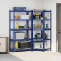 Juego de 2 estantes de 5 niveles acero azul y madera industrial by , Industrial shelving - Ref: Foro24-3307625, Price: 129,01...