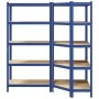 Juego de 2 estantes de 5 niveles acero azul y madera industrial by , Industrial shelving - Ref: Foro24-3307625, Price: 129,01...