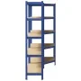 Juego de 2 estantes de 5 niveles acero azul y madera industrial by , Industrial shelving - Ref: Foro24-3307625, Price: 129,01...