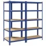Juego de 2 estantes de 5 niveles acero azul y madera industrial by , Industrial shelving - Ref: Foro24-3307625, Price: 129,01...