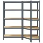 Juego 2 estantes 5 niveles acero antracita y madera industrial von , Industrieregale - Ref: Foro24-3307627, Preis: 131,26 €, ...