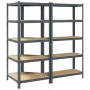 Juego 2 estantes 5 niveles acero antracita y madera industrial von , Industrieregale - Ref: Foro24-3307627, Preis: 131,26 €, ...