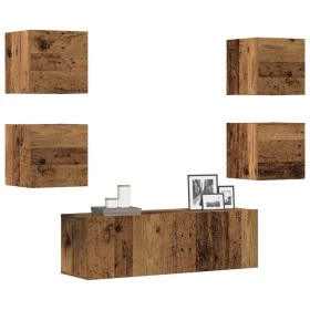 Conjunto de mueble de TV 5 piezas montado la pared madera vieja de , Muebles TV - Ref: Foro24-3329145, Precio: 138,50 €, Desc...