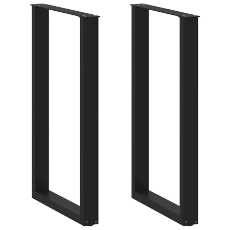 Patas de mesa de centro forma U 2uds acero negro 60x(100-101)cm de , Patas para mesas - Ref: Foro24-4013236, Precio: 134,32 €...