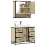 Set de muebles de baño 2 pzas madera contrachapada roble Sonoma von , Badezimmermöbel - Ref: Foro24-3300931, Preis: 192,11 €,...