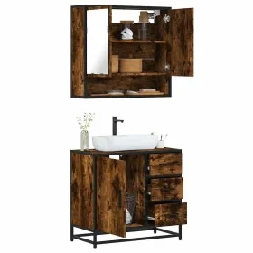 Set de muebles baño 2 pzas madera contrachapada roble ahumado von , Badezimmermöbel - Ref: Foro24-3300927, Preis: 165,12 €, R...