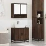 Set de muebles baño 2 pzas madera contrachapada marrón roble de , Muebles de baño - Ref: Foro24-3300919, Precio: 131,74 €, De...
