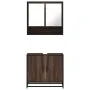 Set de muebles baño 2 pzas madera contrachapada marrón roble de , Muebles de baño - Ref: Foro24-3300919, Precio: 131,74 €, De...