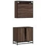 Set de muebles baño 2 pzas madera contrachapada marrón roble de , Muebles de baño - Ref: Foro24-3300919, Precio: 131,74 €, De...