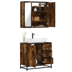 Set de muebles baño 2 pzas madera contrachapada roble ahumado von , Badezimmermöbel - Ref: Foro24-3300897, Preis: 165,36 €, R...