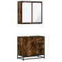 Set de muebles baño 2 pzas madera contrachapada roble ahumado de , Muebles de baño - Ref: Foro24-3300897, Precio: 165,44 €, D...