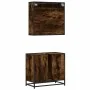 Set de muebles baño 2 pzas madera contrachapada roble ahumado de , Muebles de baño - Ref: Foro24-3300897, Precio: 165,44 €, D...