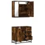 Set de muebles baño 2 pzas madera contrachapada roble ahumado de , Muebles de baño - Ref: Foro24-3300897, Precio: 165,44 €, D...