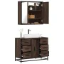 Set de muebles baño 2 pzas madera contrachapada marrón roble de , Muebles de baño - Ref: Foro24-3300904, Precio: 183,15 €, De...