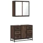 Set de muebles baño 2 pzas madera contrachapada marrón roble de , Muebles de baño - Ref: Foro24-3300904, Precio: 183,15 €, De...