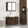 Set de muebles baño 2 pzas madera contrachapada marrón roble de , Muebles de baño - Ref: Foro24-3300904, Precio: 183,15 €, De...