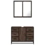 Set de muebles baño 2 pzas madera contrachapada marrón roble de , Muebles de baño - Ref: Foro24-3300904, Precio: 183,15 €, De...