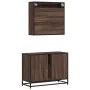 Set de muebles baño 2 pzas madera contrachapada marrón roble de , Muebles de baño - Ref: Foro24-3300904, Precio: 183,15 €, De...