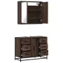 Set de muebles baño 2 pzas madera contrachapada marrón roble de , Muebles de baño - Ref: Foro24-3300904, Precio: 183,15 €, De...