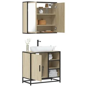 Set de muebles de baño 2 pzas madera contrachapada roble Sonoma by , Bathroom furniture - Ref: Foro24-3300906, Price: 150,73 ...
