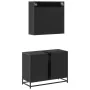 Juego de muebles de baño 2 pzas madera contrachapada negro de , Muebles de baño - Ref: Foro24-3300910, Precio: 155,44 €, Desc...