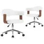 Drehbare Esszimmerstühle, 2 Stück, gebogenes Holz, weißes Leder von vidaXL, Essstühle - Ref: Foro24-3054893, Preis: 285,15 €,...