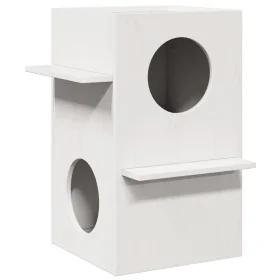 Casa para gatos madera maciza pino blanca 43x43x60 cm by , Cat furniture - Ref: Foro24-859302, Price: 68,37 €, Discount: %