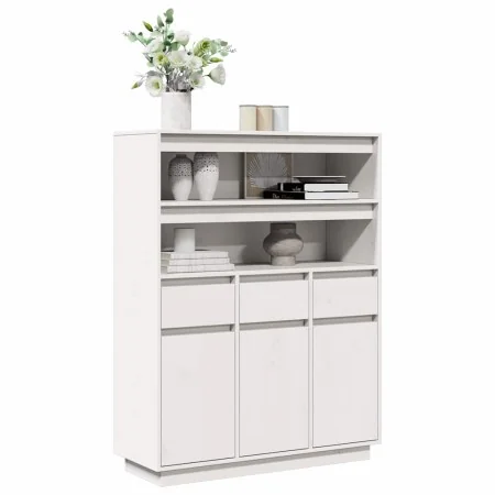 Aparador alto de madera maciza de pino blanco 89x34x116,5 cm by , Sideboards - Ref: Foro24-861112, Price: 194,69 €, Discount: %