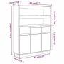 Aparador alto de madera maciza de pino blanco 89x34x116,5 cm by , Sideboards - Ref: Foro24-861112, Price: 194,69 €, Discount: %