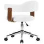 Drehbare Esszimmerstühle, 2 Stück, gebogenes Holz, weißes Leder von vidaXL, Essstühle - Ref: Foro24-3054893, Preis: 285,15 €,...