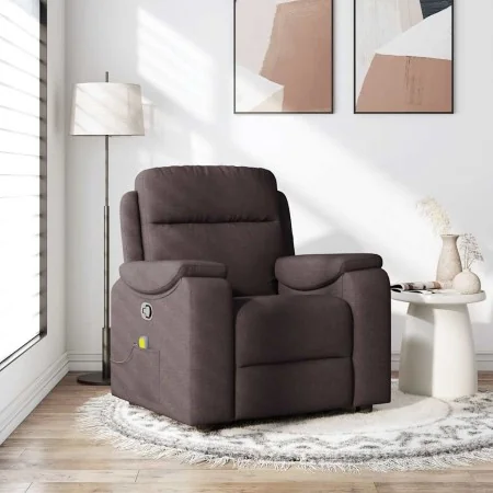 Sillón de masaje reclinable de tela marrón oscuro de , Sillones - Ref: Foro24-4015695, Precio: 216,07 €, Descuento: %