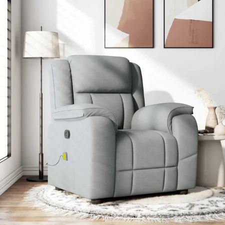 Sillón reclinable de masaje de tela gris claro by , Armchairs - Ref: Foro24-4015710, Price: 245,15 €, Discount: %