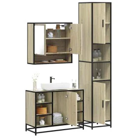 Set de muebles de baño 3 pzas madera contrachapada roble Sonoma von , Badezimmermöbel - Ref: Foro24-3301121, Preis: 287,00 €,...