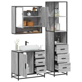 Set de muebles de baño 3 pzas madera contrachapada gris sonoma von , Badezimmermöbel - Ref: Foro24-3301168, Preis: 283,35 €, ...